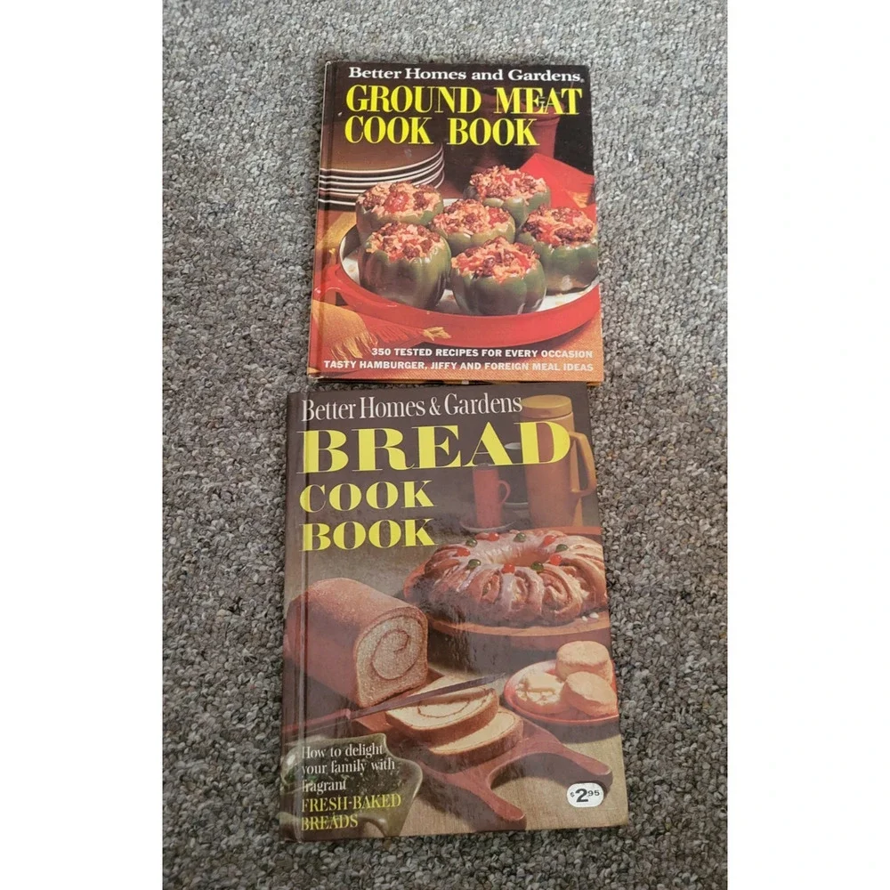 Better Homes Gardens Cookbooks Ground Meat & Bread Vtg 1963 & 1969 Hardcover